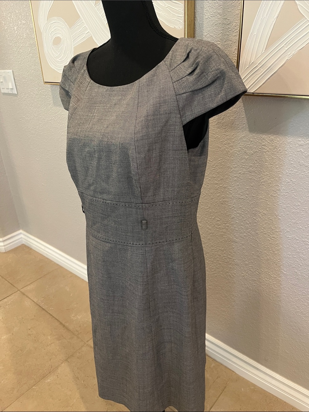 Antonio Melani Gray Sheath Dress - Elegant Office Dress - Picture 4 of 7